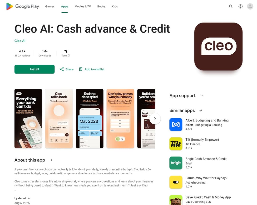 Cleo AI: Cash advance & Credit