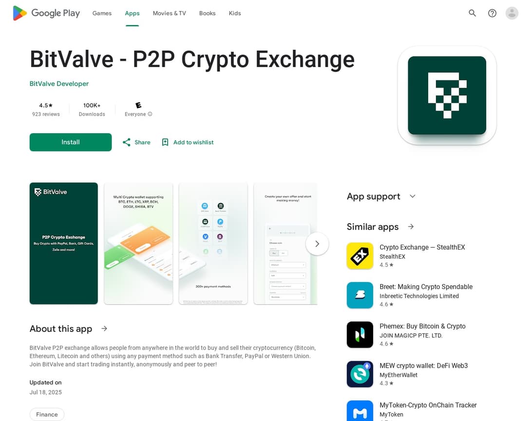 BitValve - P2P Crypto Exchange