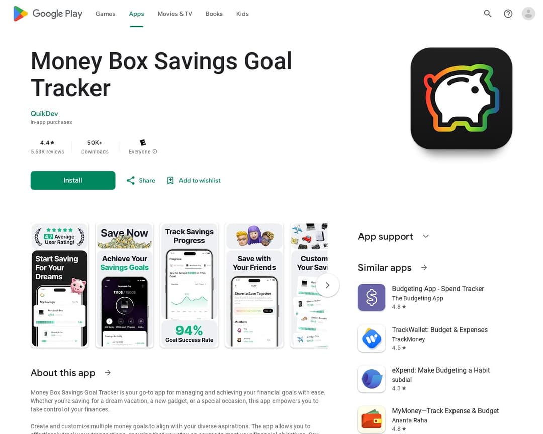Money Box Savings Goal Tracker