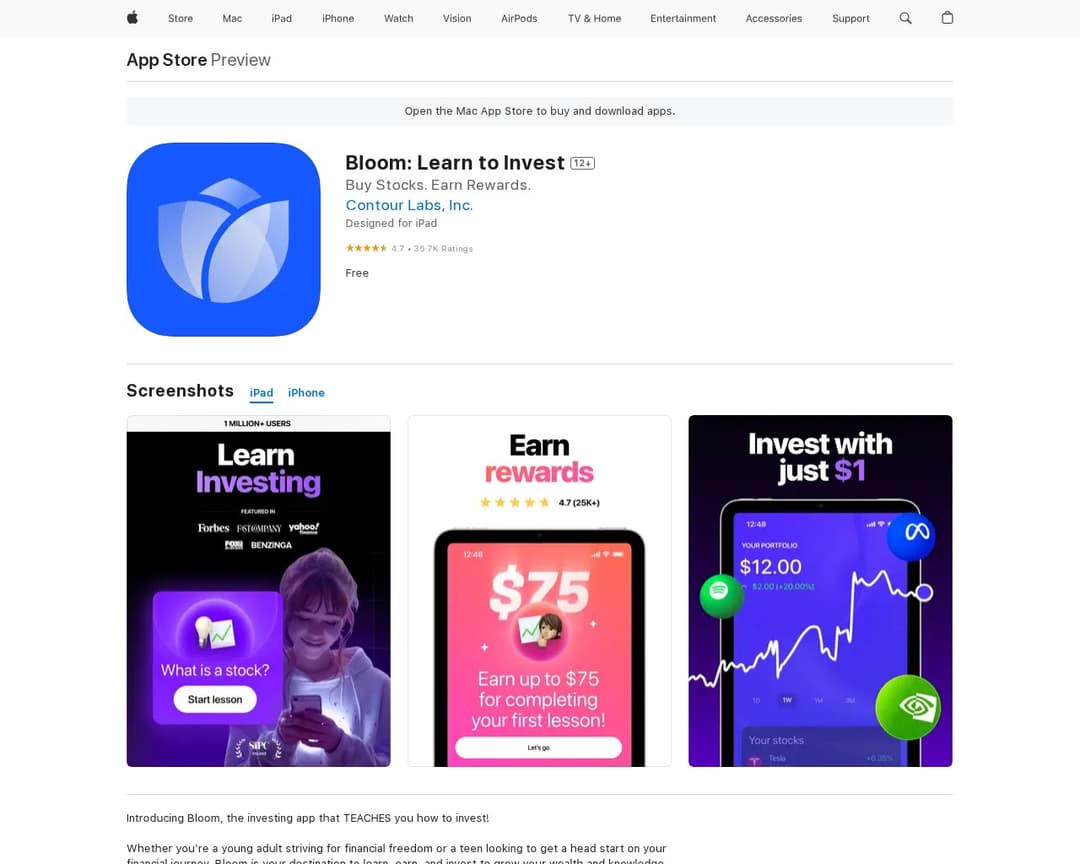 Bloom: Learn to Invest
