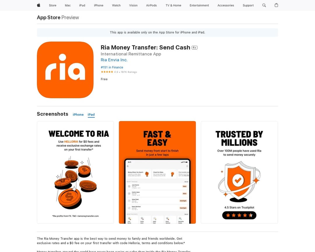 Ria Money Transfer