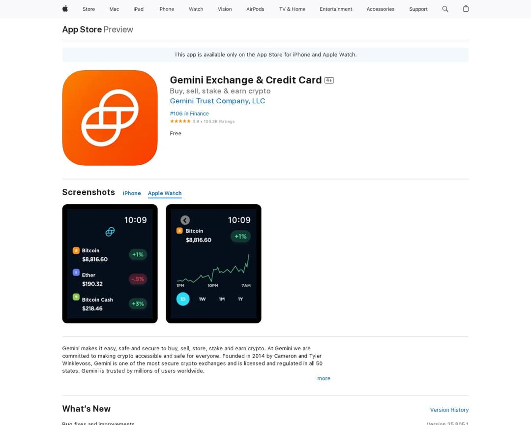 Gemini Exchange & Credit Card