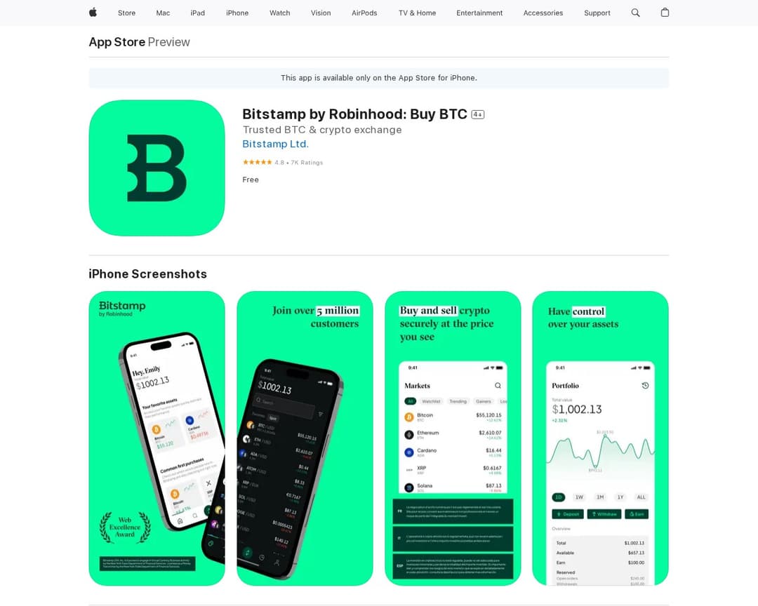 Bitstamp by Robinhood: Buy BTC