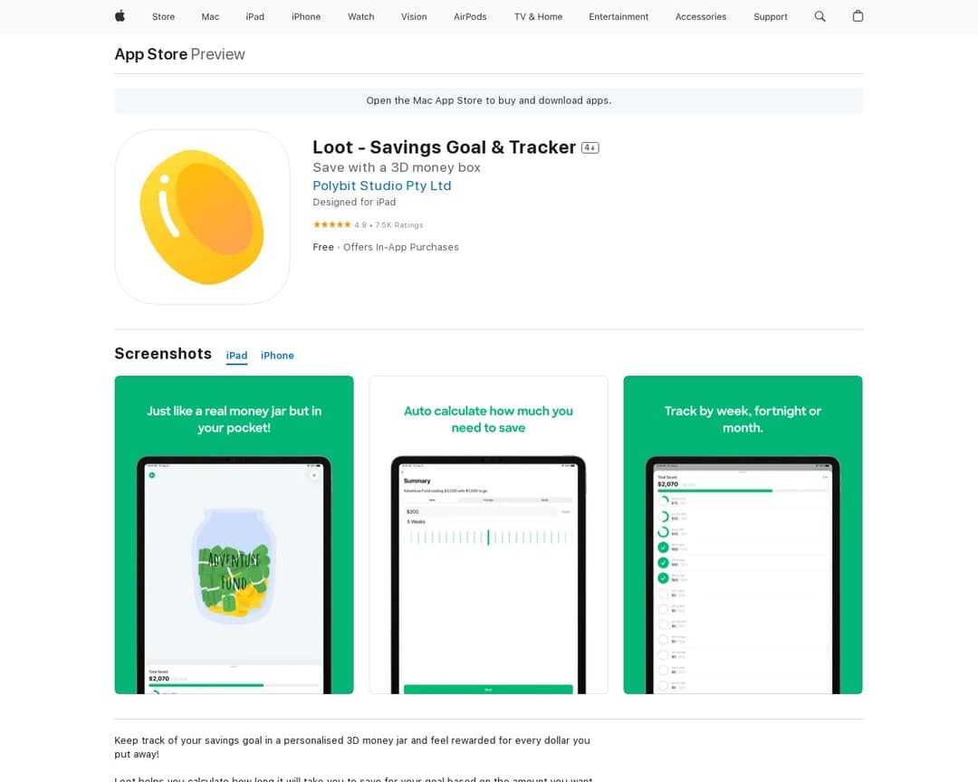 Loot - Savings Goal & Tracker
