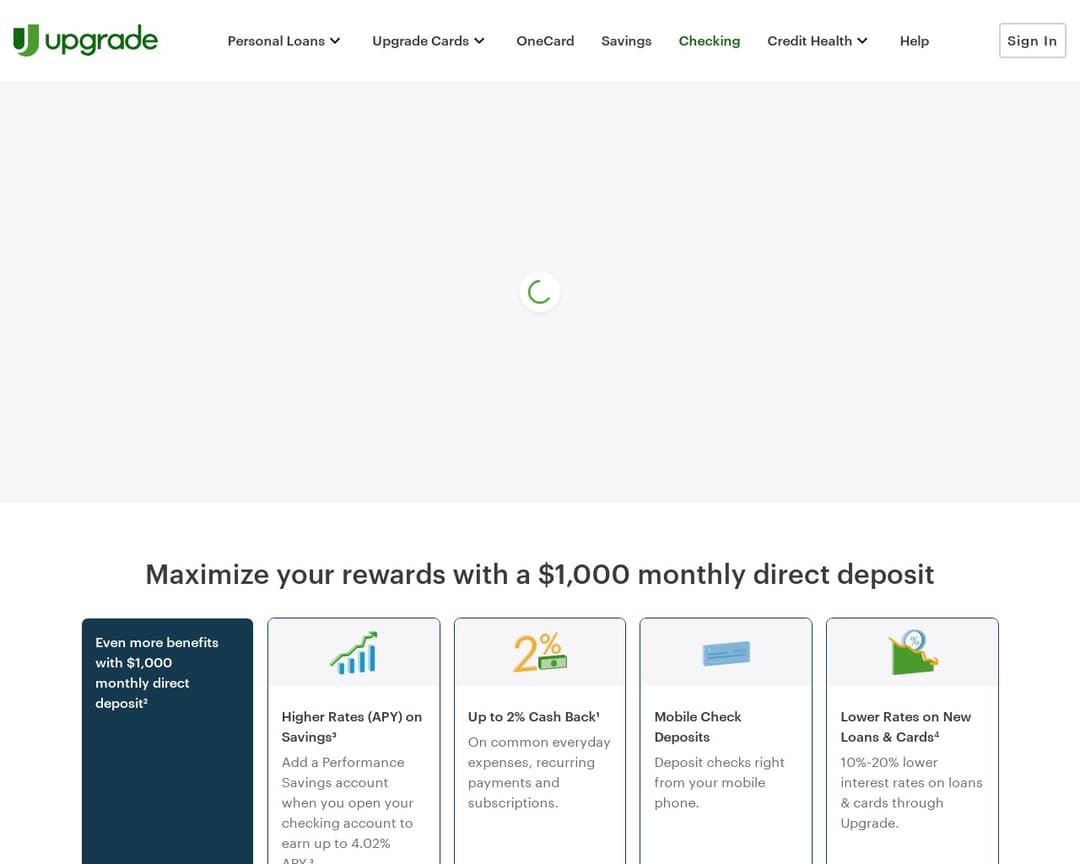 Upgrade Rewards Checking Preferred