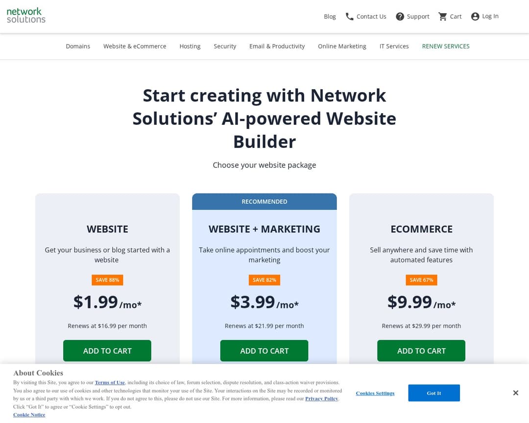 Network Solutions Website Builder