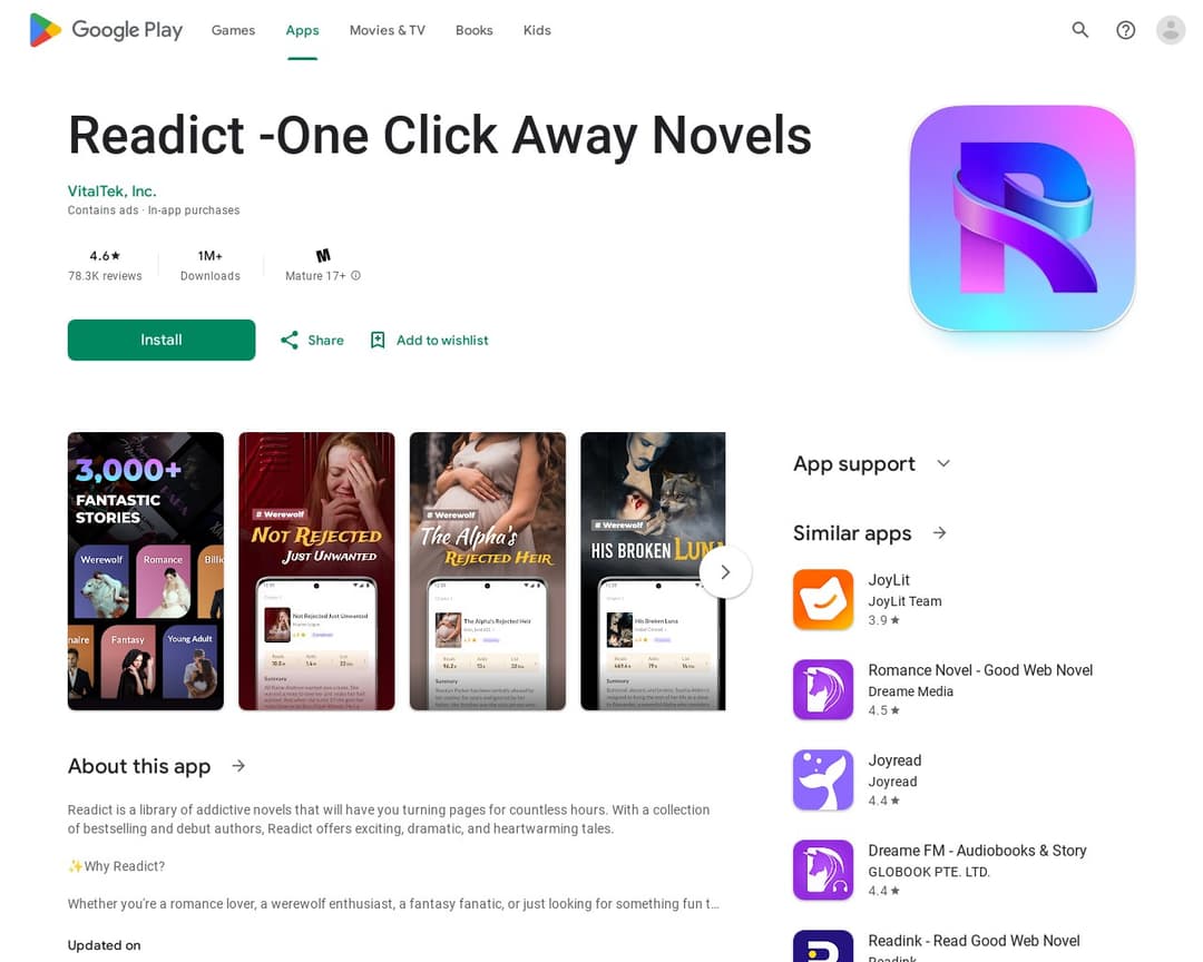 Readict -One Click Away Novels