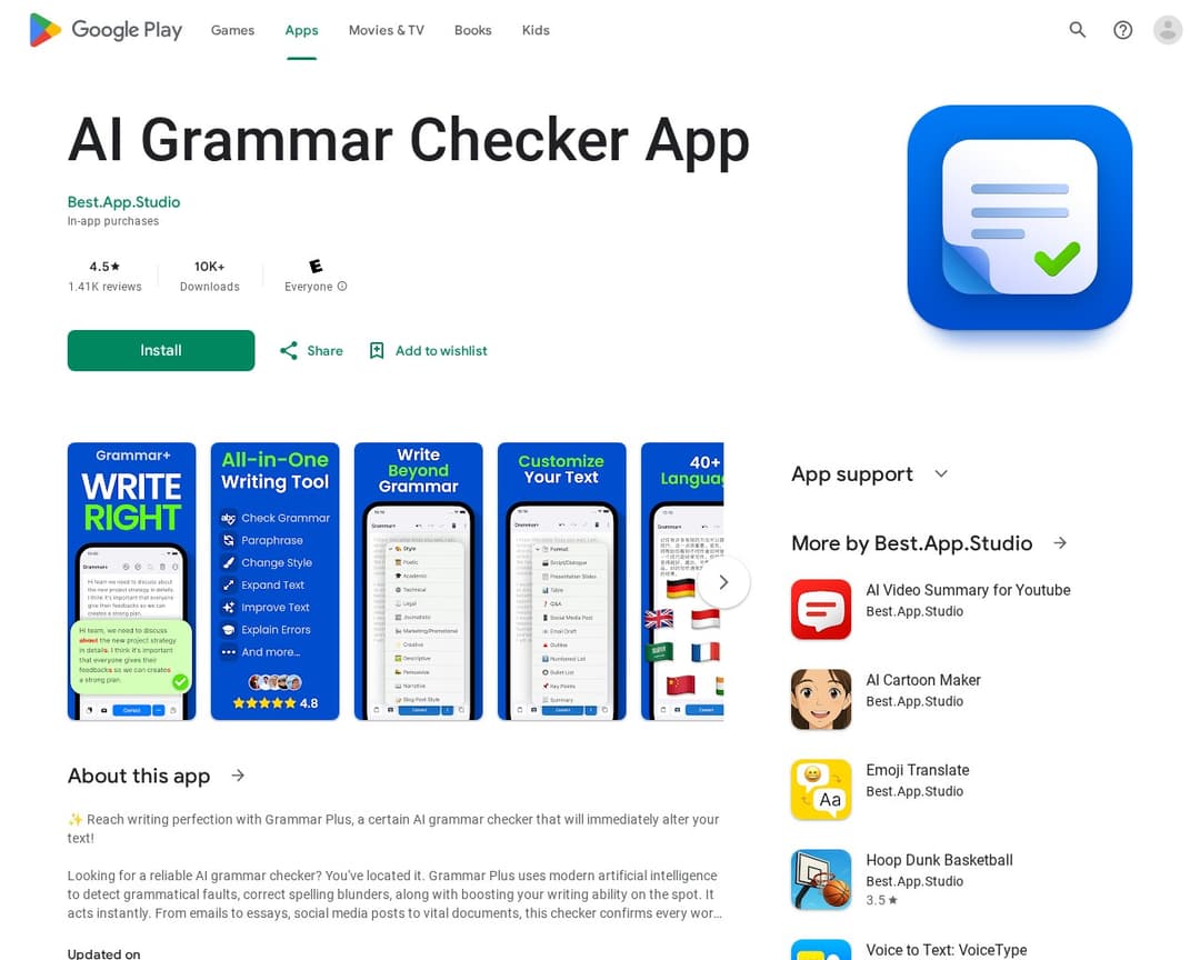 AI Grammar Checker App