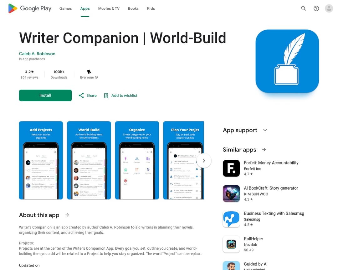 Writer Companion | World-Build