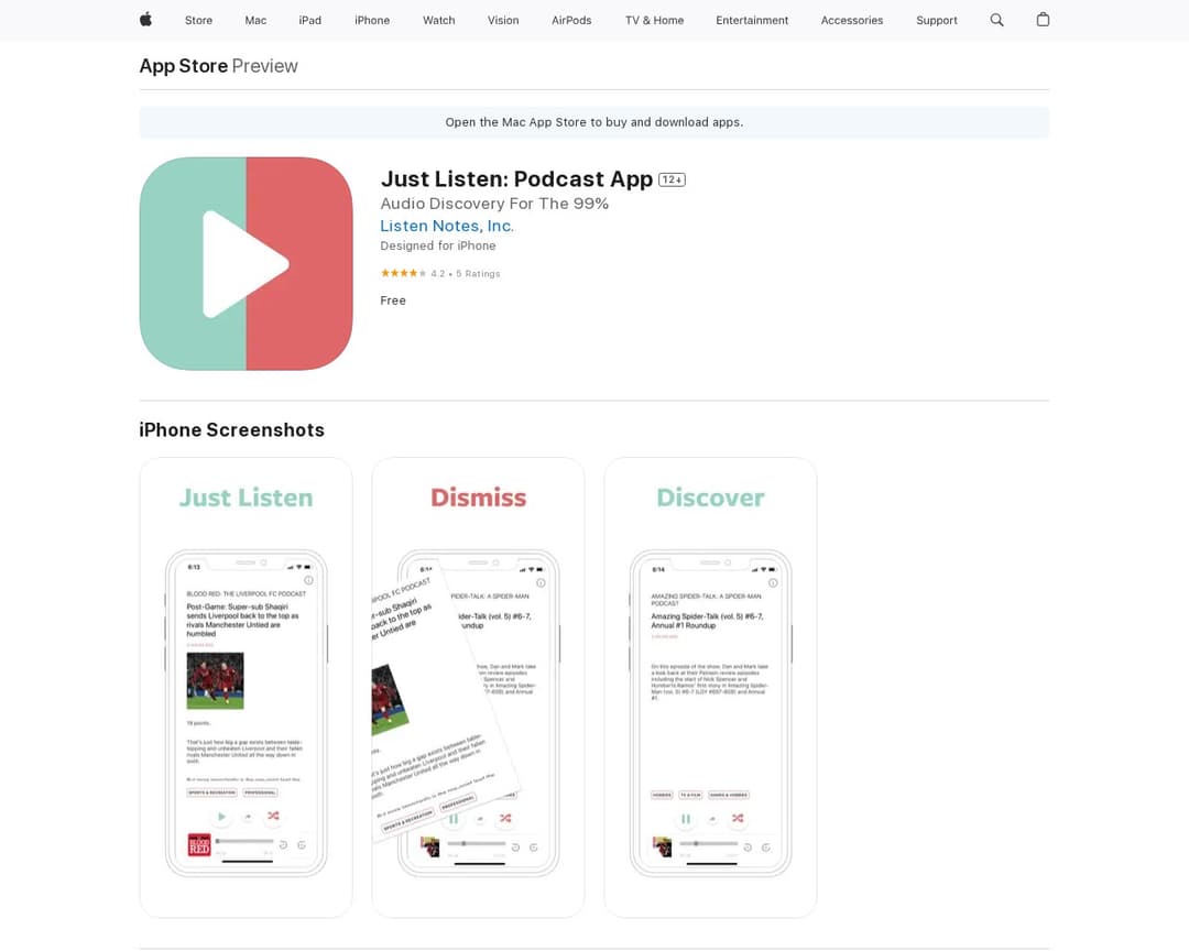 Just Listen: Podcast App