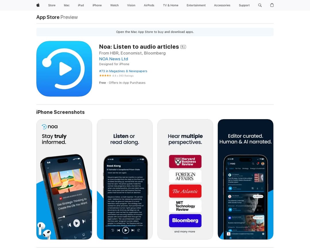 Noa: Listen to audio articles