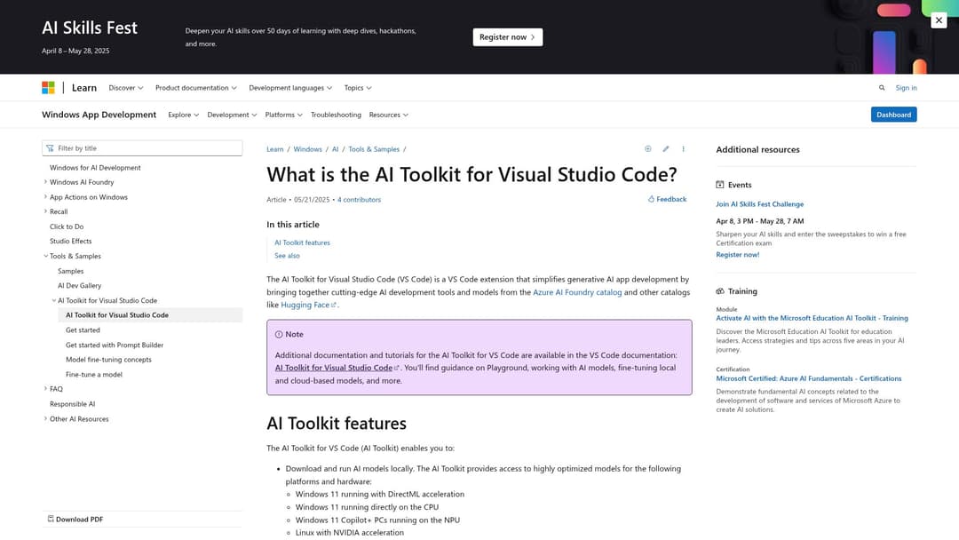 AI Toolkit for Visual Studio Code