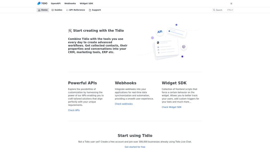 Tidio chatbot API