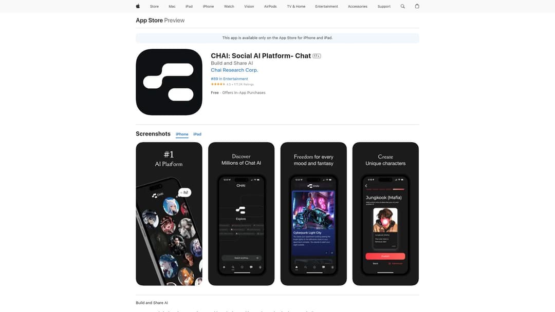 CHAI: Social AI Platform- Chat
