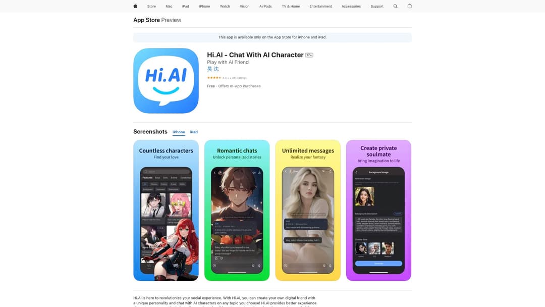 Hi.AI - Chat With AI Character