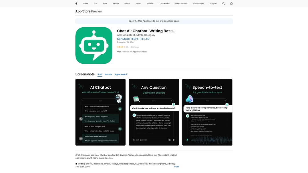 Chat AI: Chatbot, Writing Bot