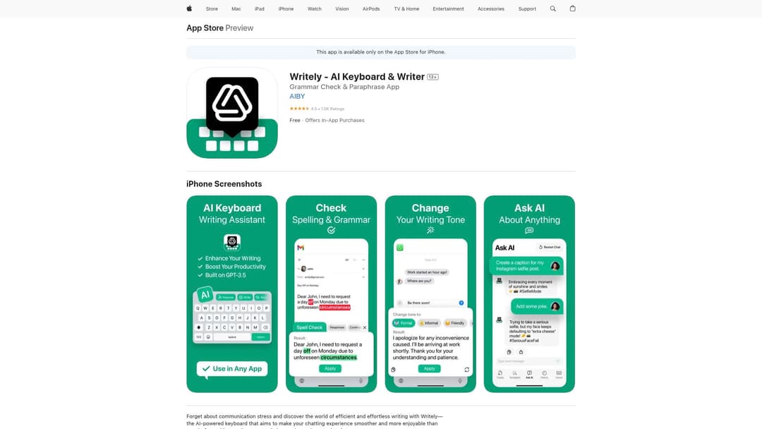 Writely - AI Keyboard & Writer