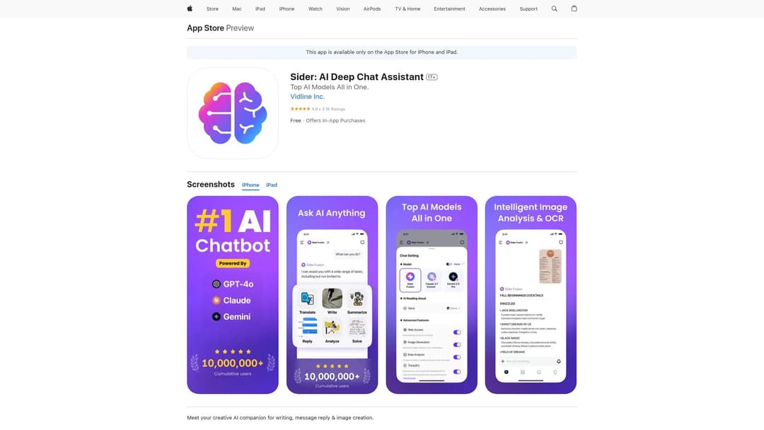 Sider: AI Deep Chat Assistant