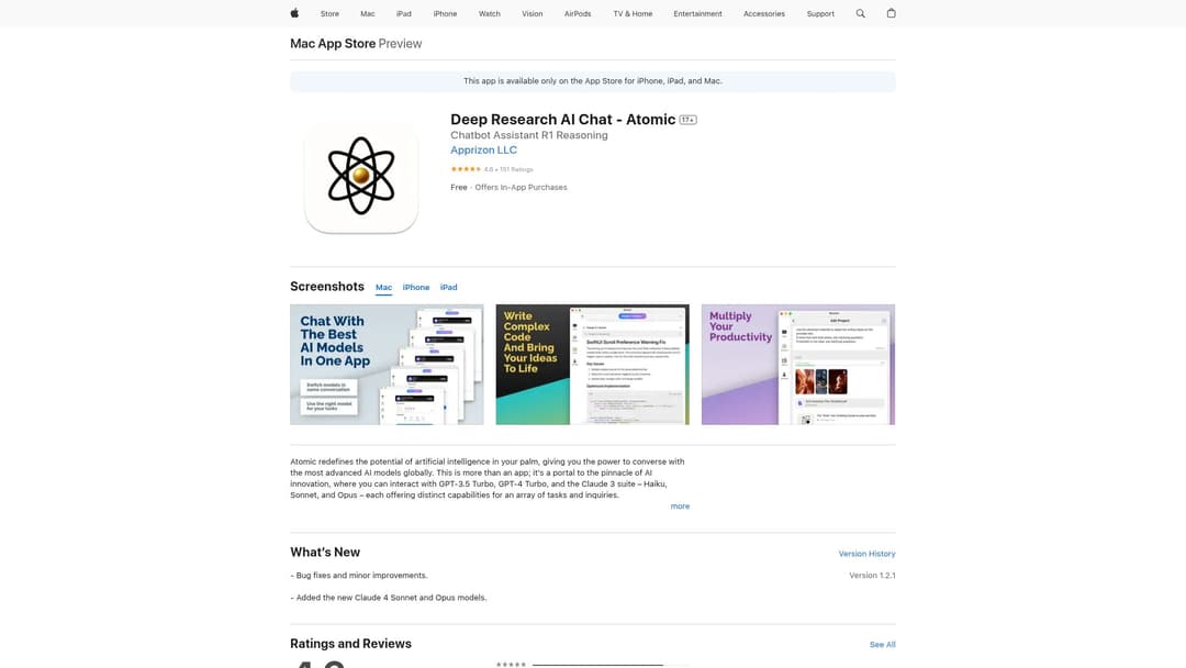 Deep Research AI Chat - Atomic