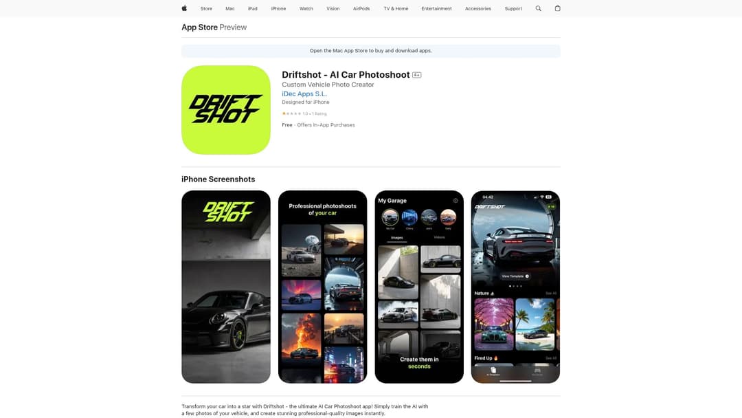 Driftshot - AI Car Photoshoot