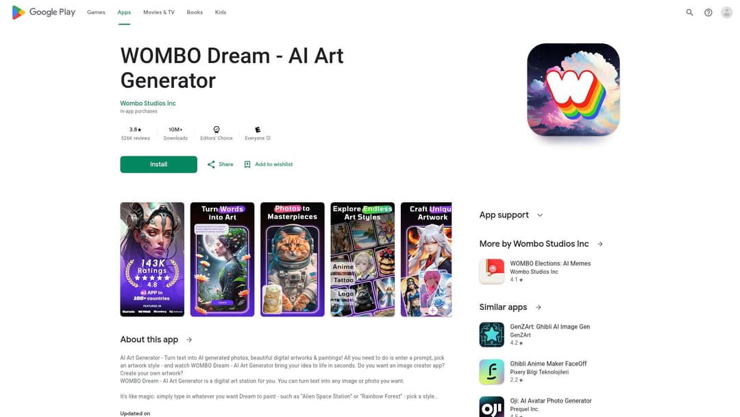 WOMBO Dream - AI Art Generator