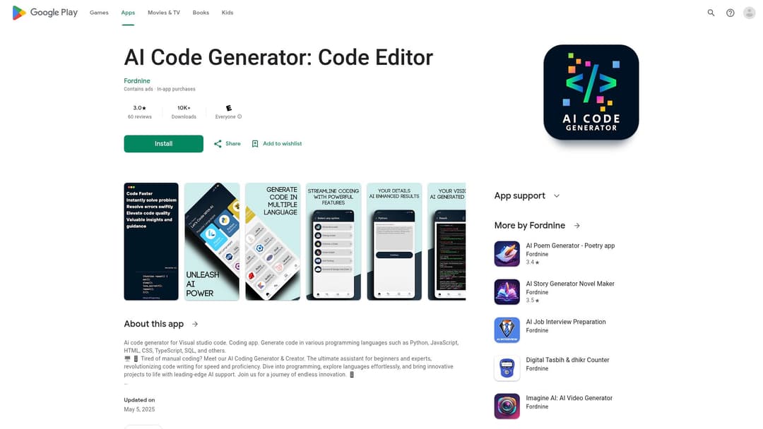 AI Code Generator: Code Editor