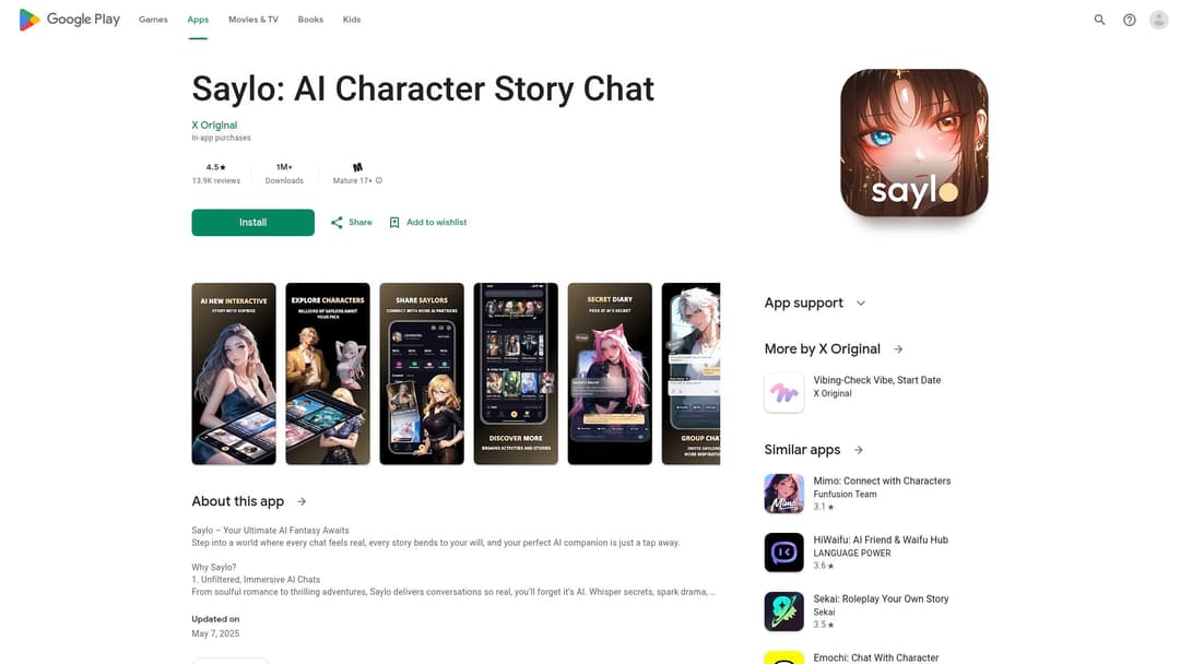 Saylo: AI Character Story Chat