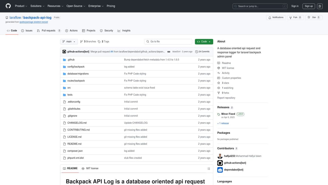 laraflow/backpack-api-log