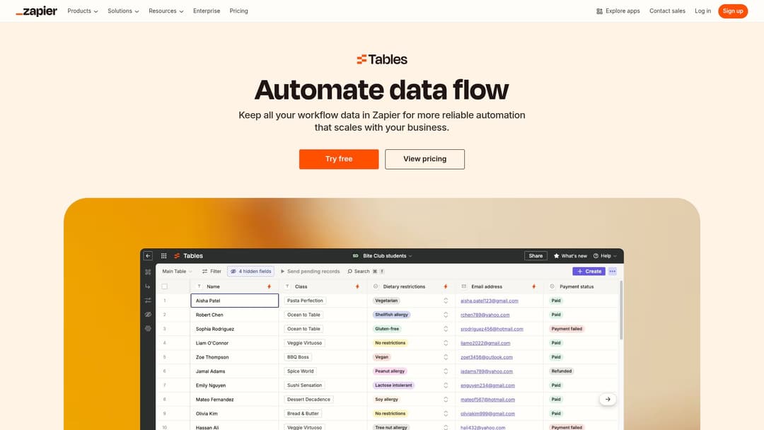 TablesDatabases designed for workflows