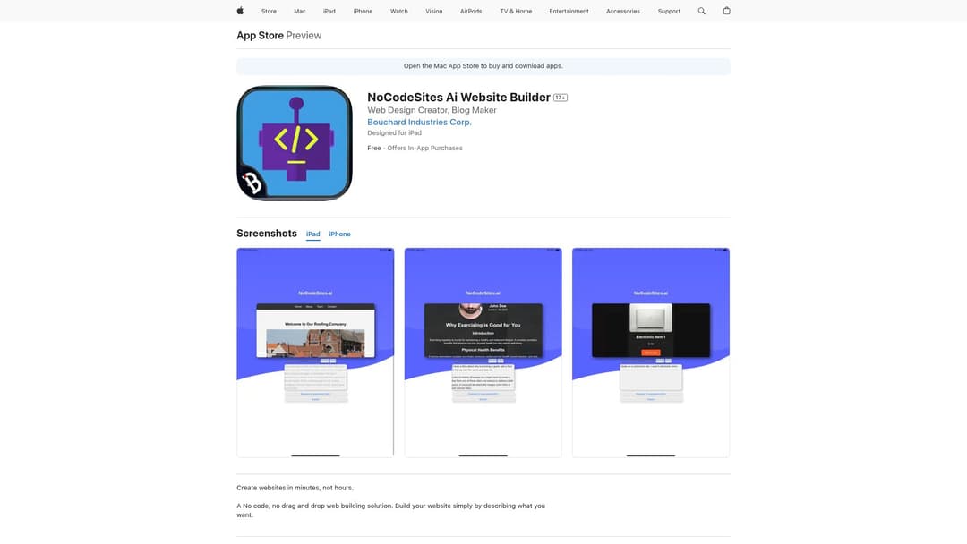 NoCodeSites Ai Website Builder