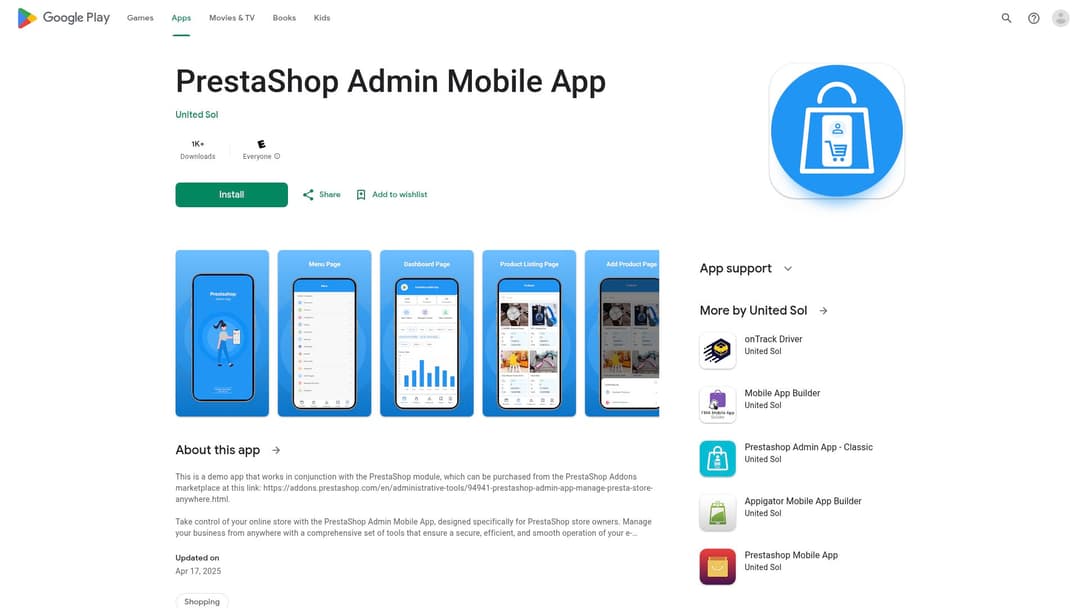PrestaShop Admin Mobile App