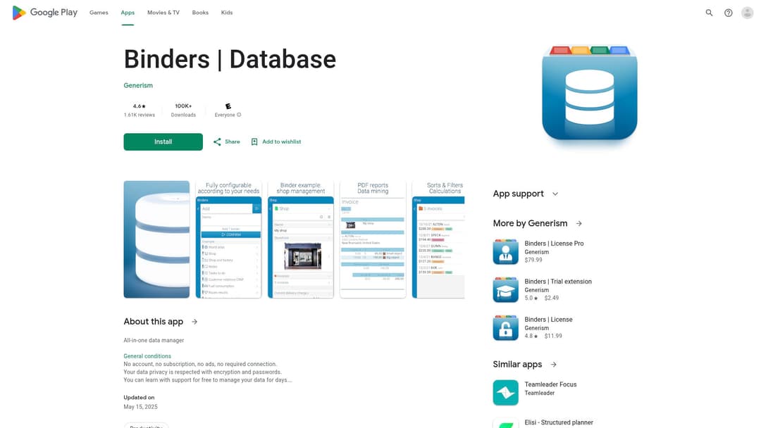 Binders | Database