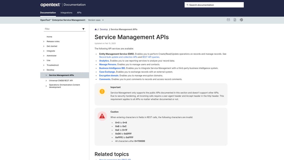 Service Management APIs