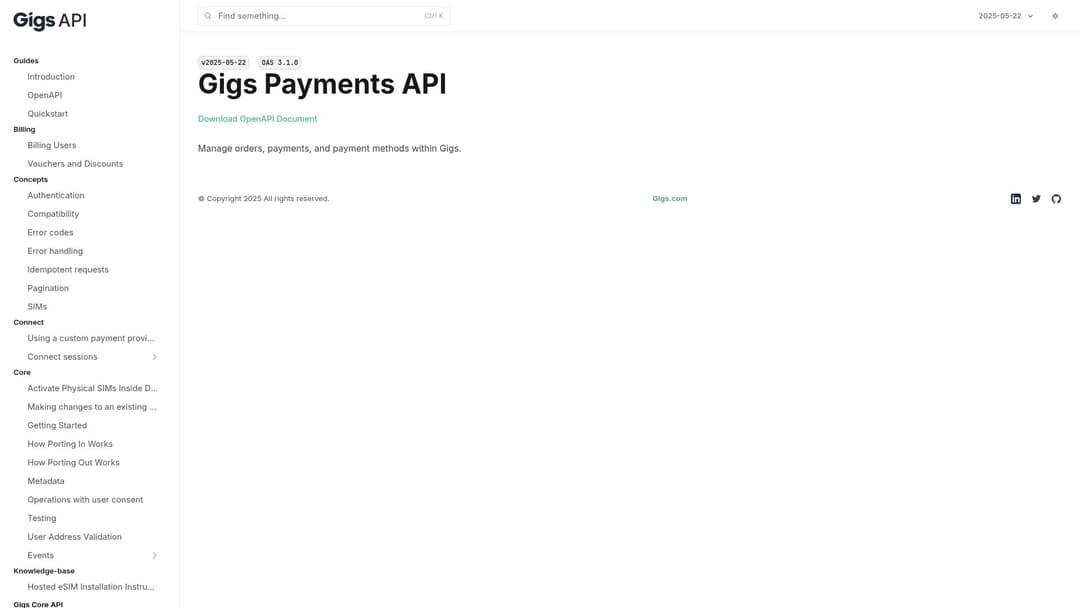 Gigs Payments API