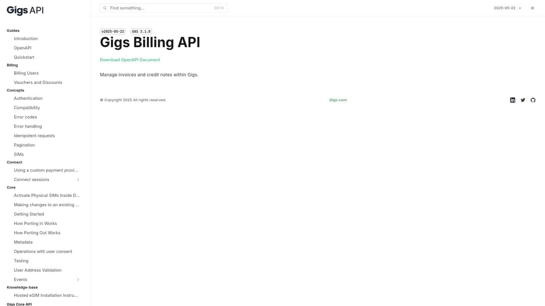 Gigs Billing API