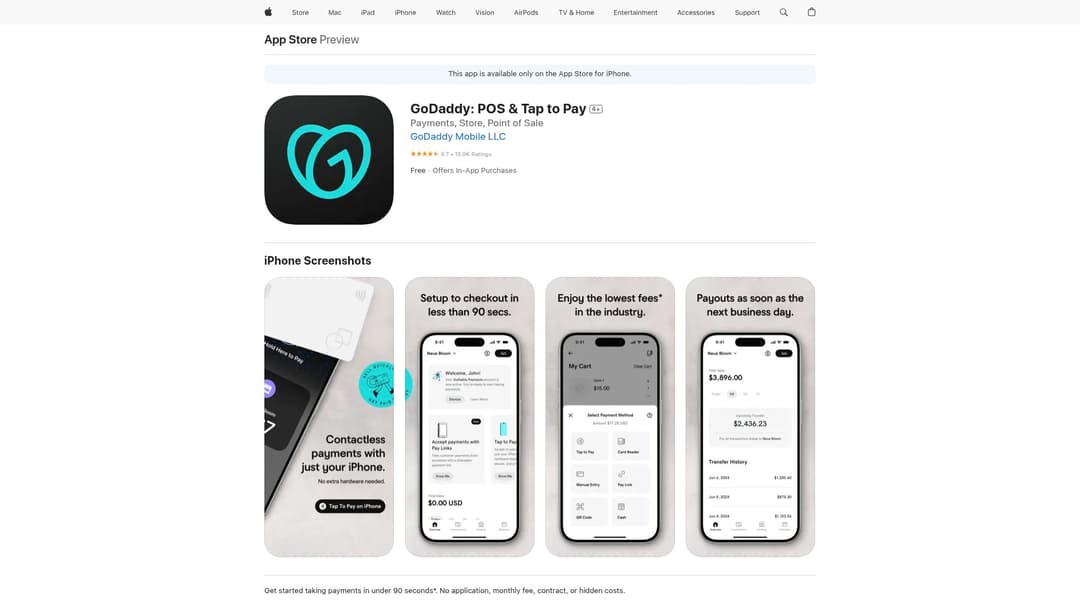 GoDaddy: POS & Tap to Pay