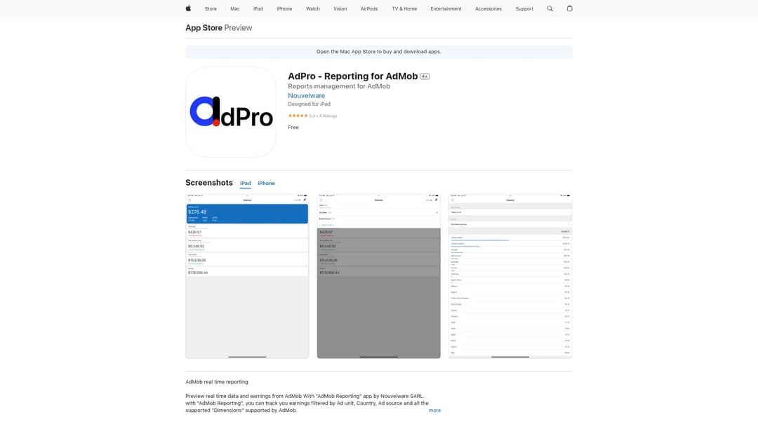 AdPro - Reporting for AdMob