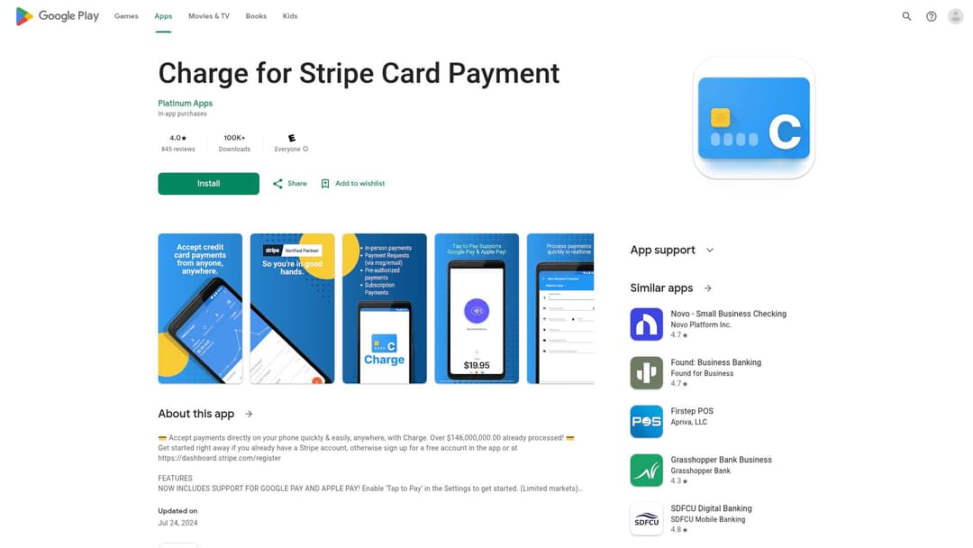 Charge for Stripe Card Payment