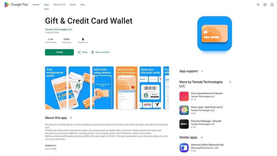 Gift & Credit Card Wallet