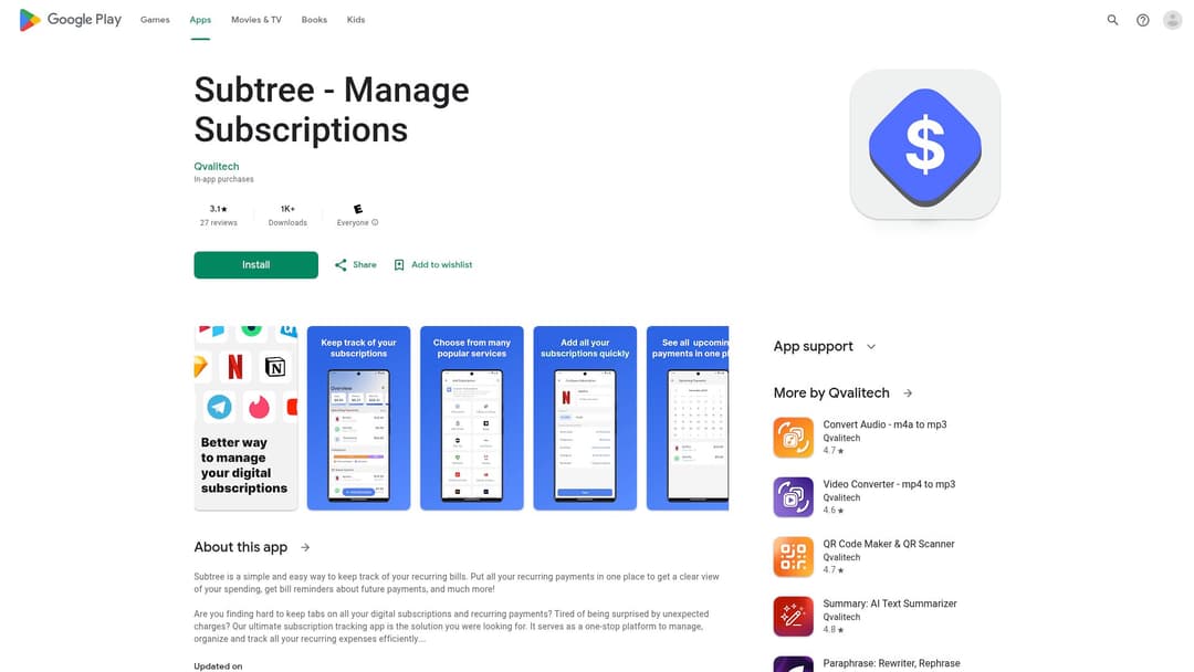 Subtree - Manage Subscriptions