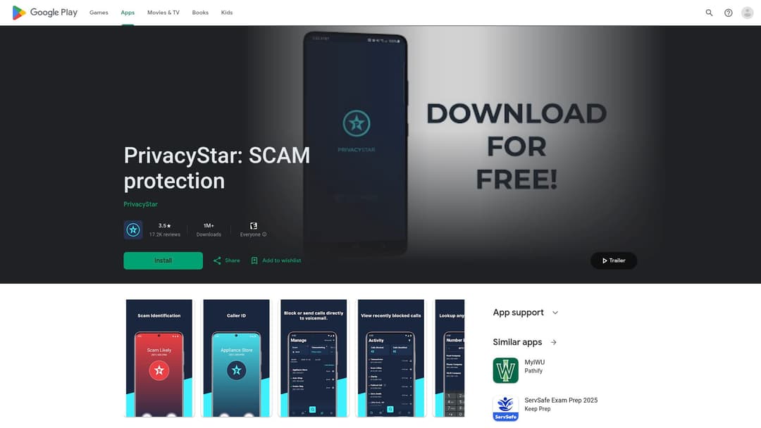 PrivacyStar: SCAM protection