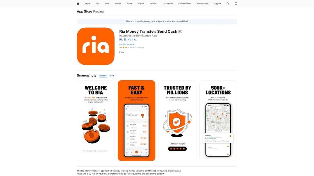 Ria Money Transfer: Send Cash