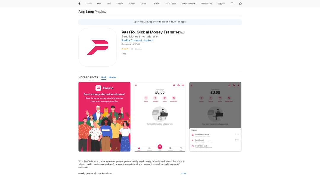 PassTo: Global Money Transfer
