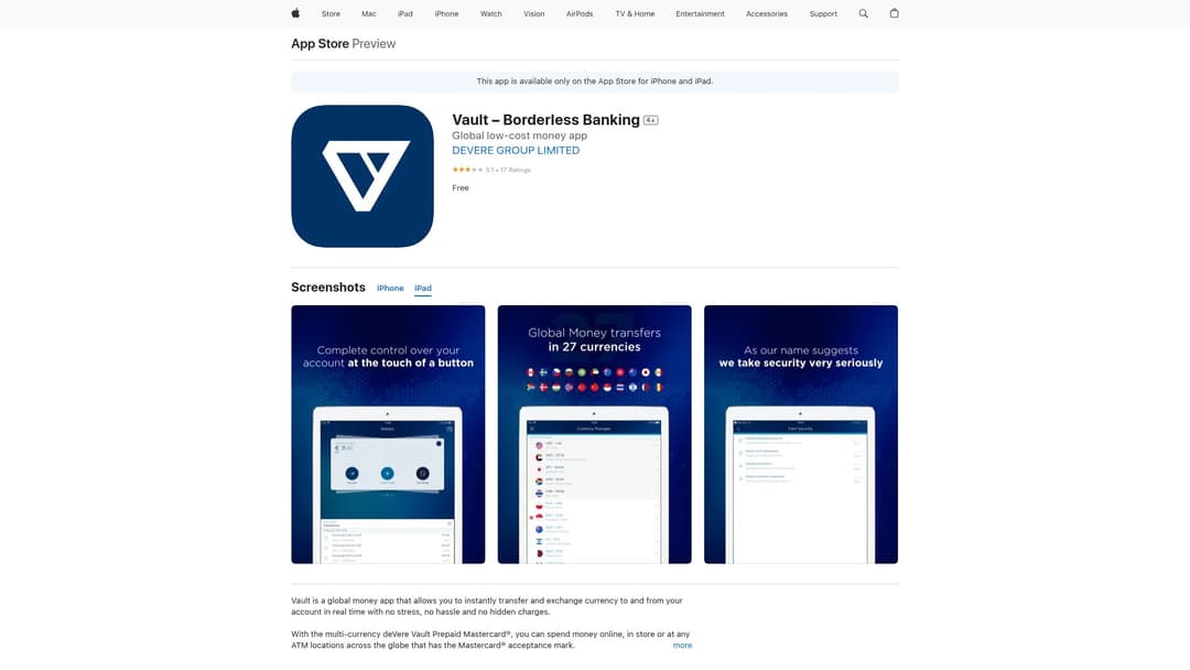 Vault – Borderless Banking