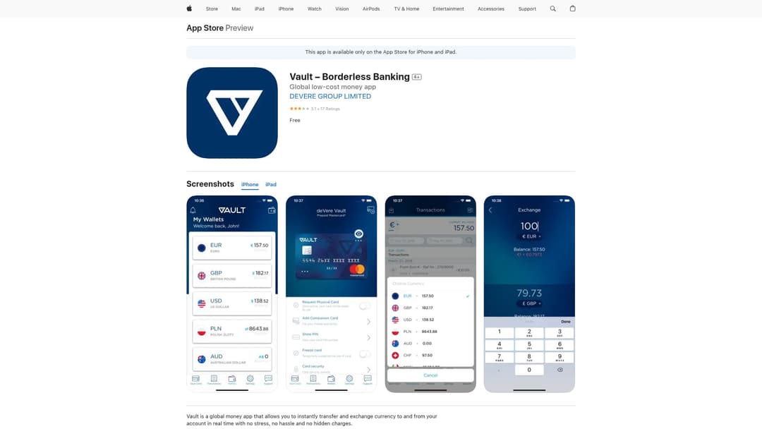 Vault – Borderless Banking