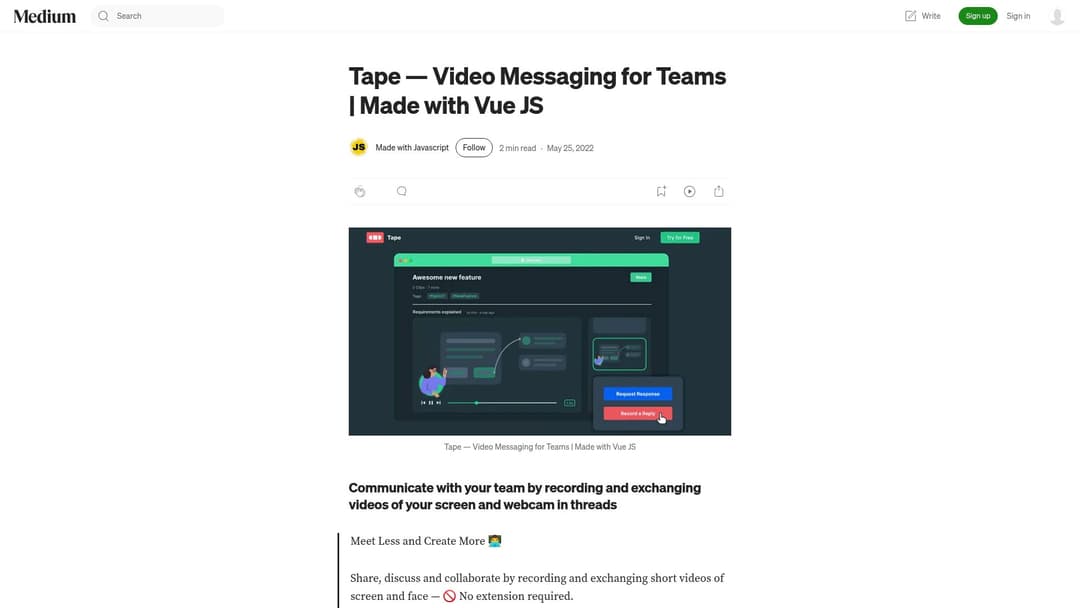 Tape — Video Messaging for Teams
