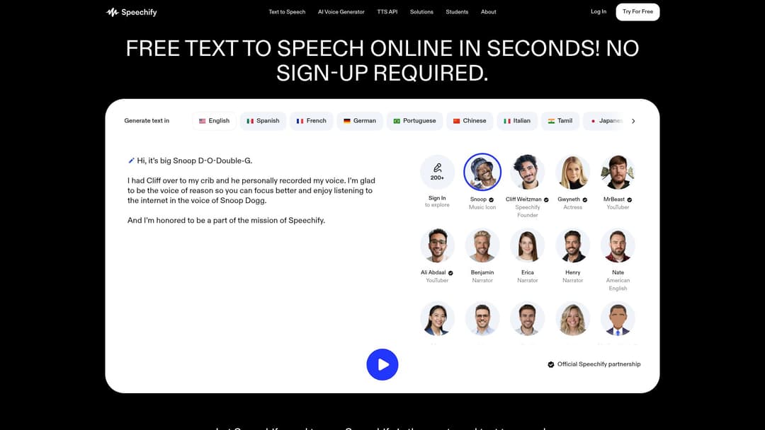 Text to Speech