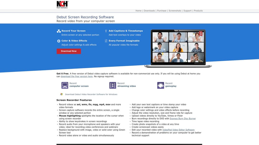 Debut Screen Recording Software