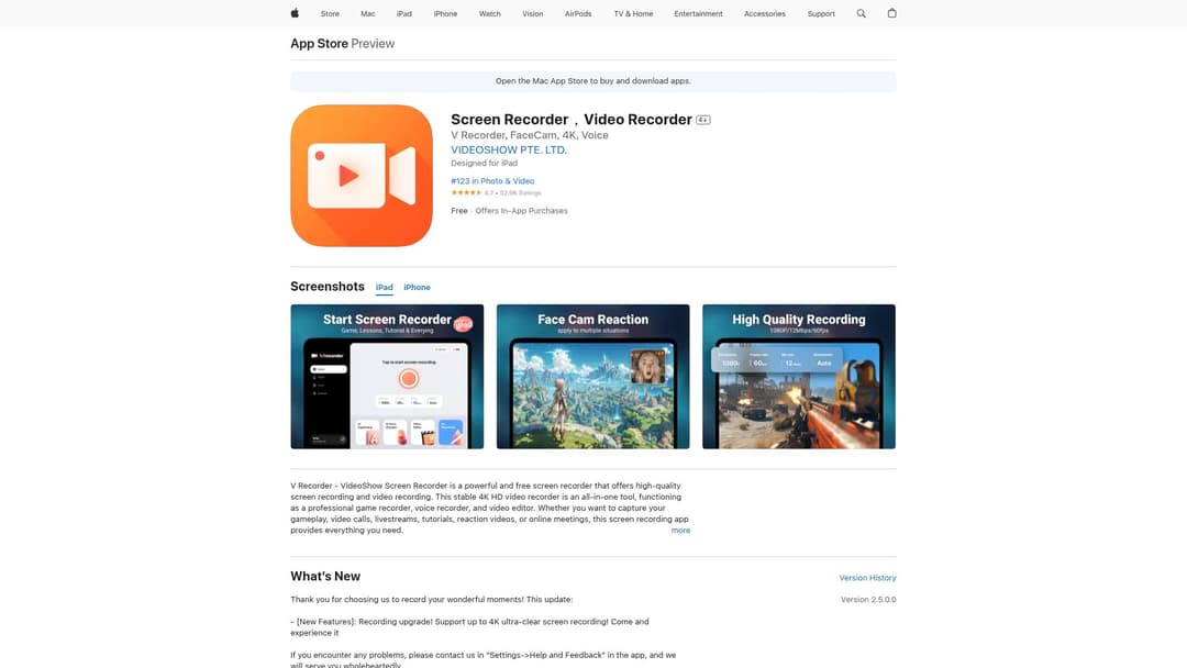 Screen Recorder，Video Recorder (V Recorder - VideoShow Screen Recorder)
