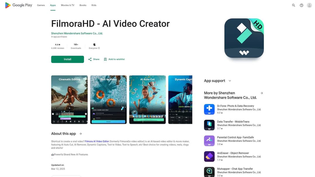 FilmoraHD - AI Video Creator